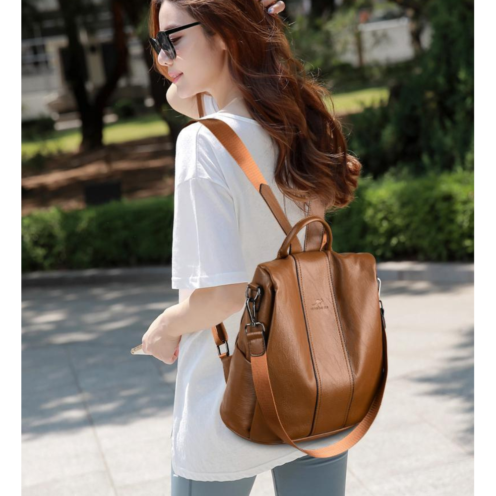 Women's Anti-Theft Leather Backpack