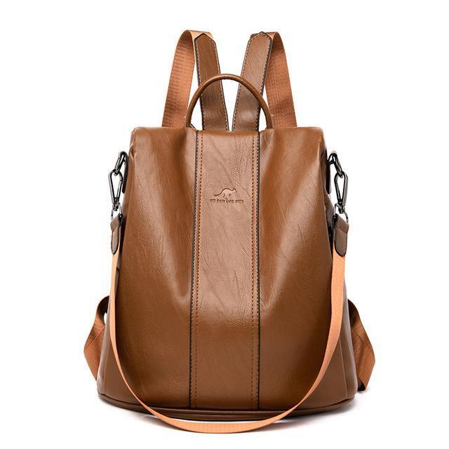 Women's Anti-Theft Leather Backpack