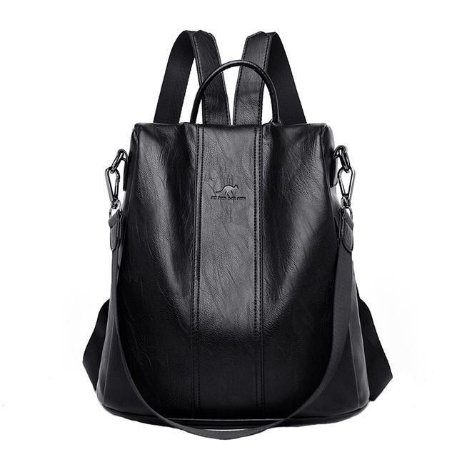 Women's Anti-Theft Leather Backpack