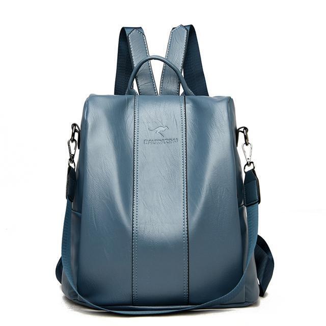 Women's Anti-Theft Leather Backpack